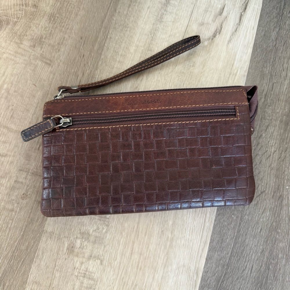 Marc Jacobs Brown Leather Wristlet Clutch